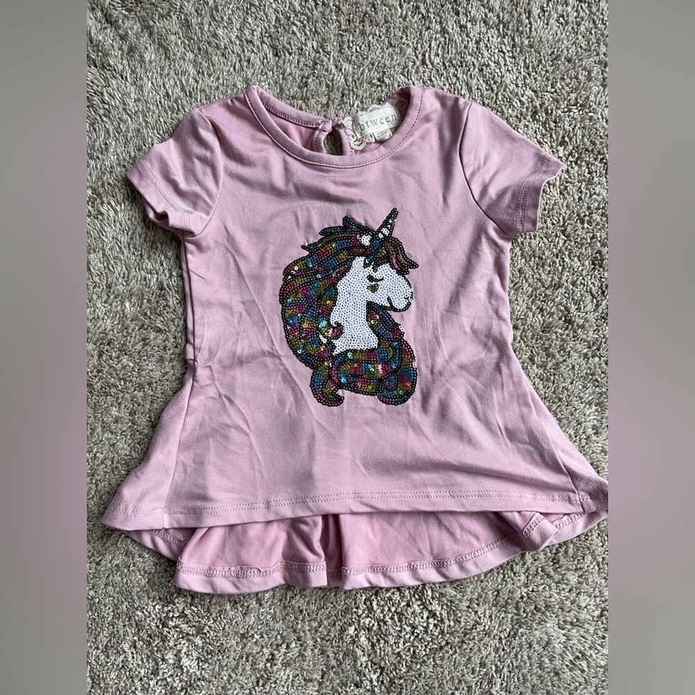Unicorn sequin super soft toddler top